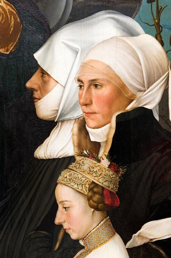 Hans Holbein d. J., Madonna des Bürgermeisters Jacob Meyer zum Hasen (Detail)