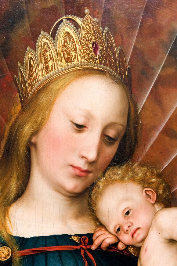 Hans Holbein d. J., Madonna des Bürgermeisters Jacob Meyer zum Hasen (Detail)