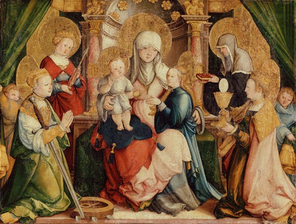 Meister von Meßkirch – Falkensteiner Altar, nach 1530, Mitteltafel, Die heilige Anna im Kreise heiliger Frauen, Sammlung Würth, Inv. 15605